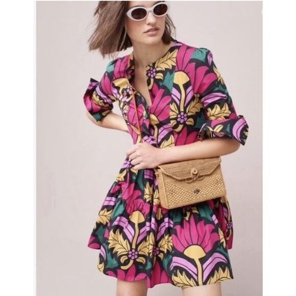 J. Crew Dresses & Skirts - J.Crew Ratti Tiered Popover Dress Beatrice Print Colorful Size 2 Longsleeves